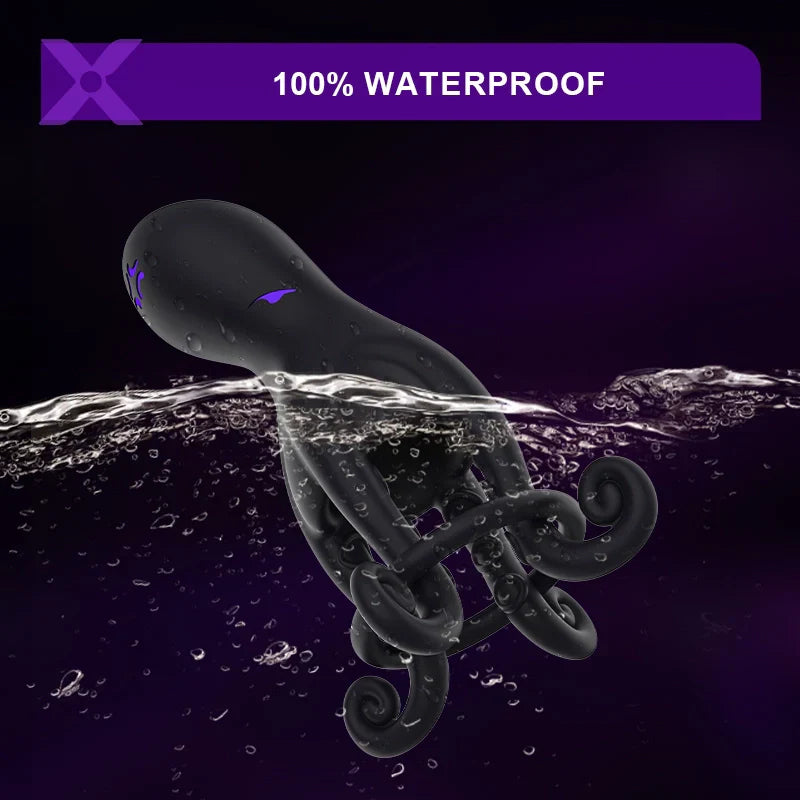 XG11 - 10 Vibration Modes Octopus Tentacle Glans Trainer Masturbator with Full-Wrap Stimulation
