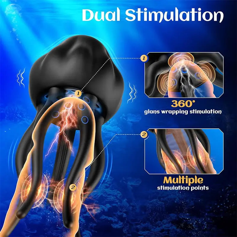 XG12 - Jellyfish-Style Glans Vibrator with 10 Vibration Modes & 360° Tentacle Stimulation