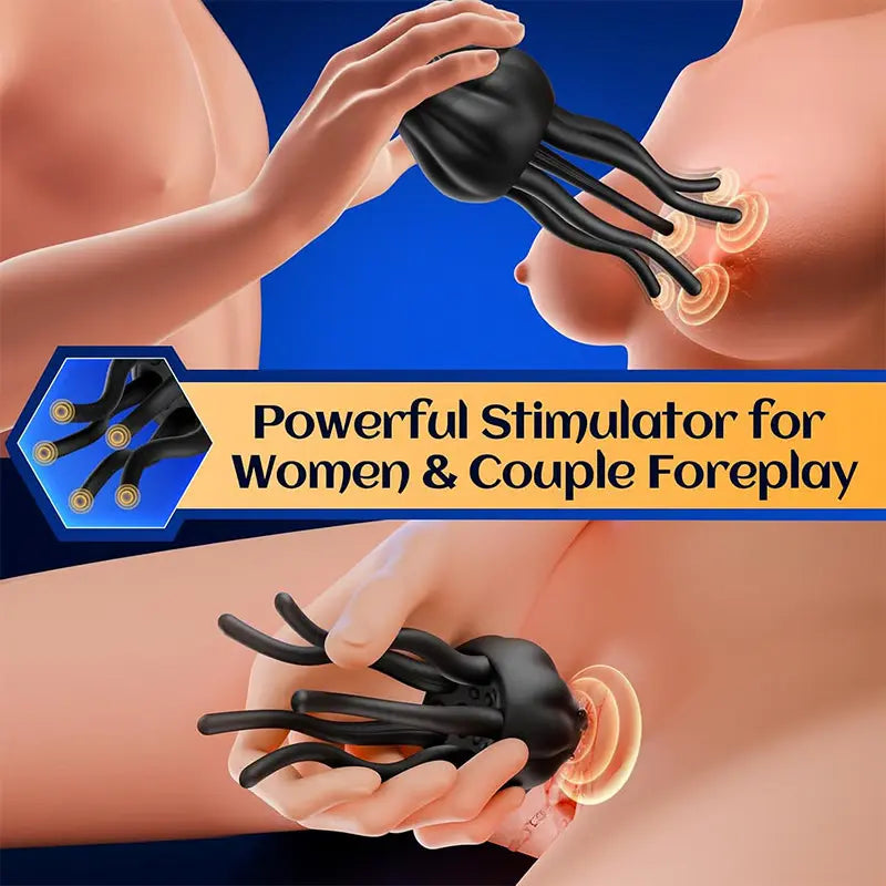 XG12 - Jellyfish-Style Glans Vibrator with 10 Vibration Modes & 360° Tentacle Stimulation