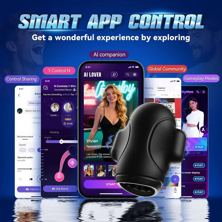 XG1 Pro - App-Controlled Vibration Glans Trainer with 360° Stimulation & Licking