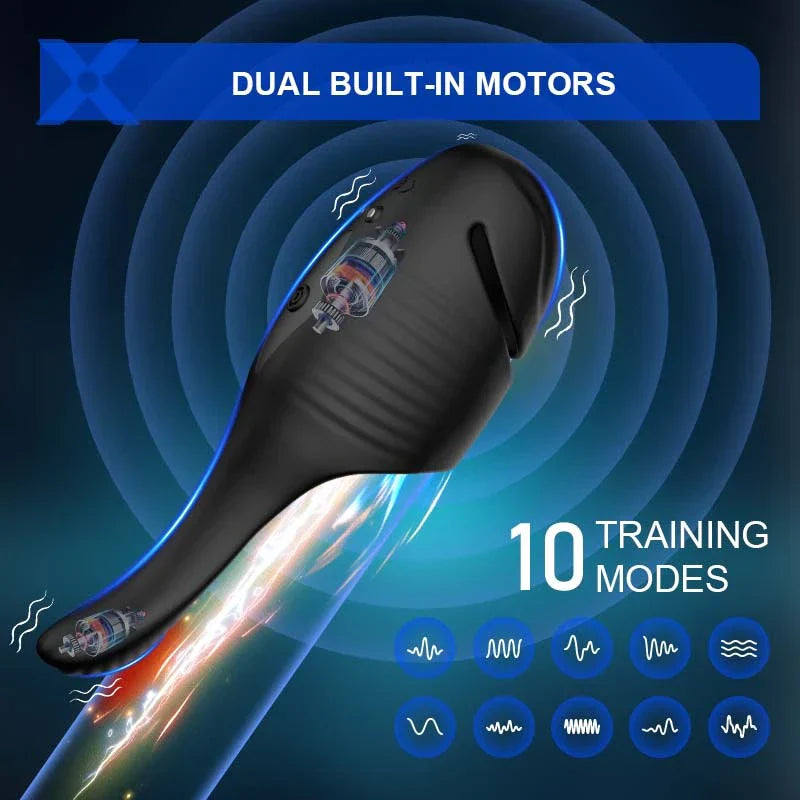 XG2 - Glans Trainer with Dual Motors, Adjustable Strap & 10 Vibration Modes