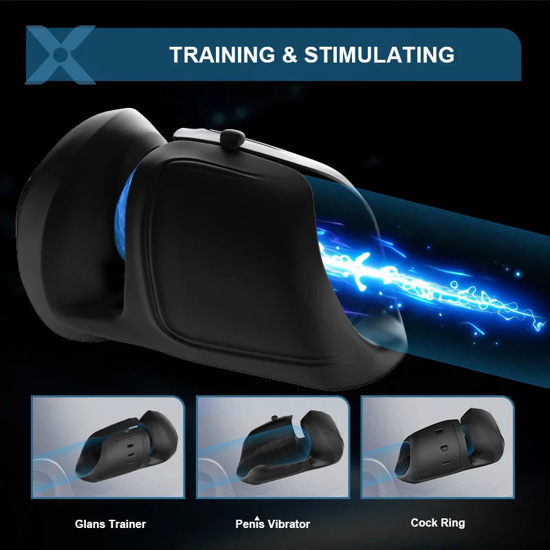 XG8 - Adjustable 10 Vibration Glans Trainer with Fold-Back Cover & Stamina Training Support