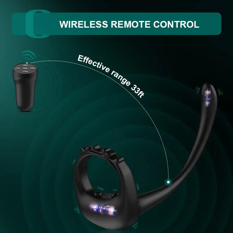 PR4 - Adjustable Vibrating Cock Ring with 10 Vibration Modes & Prostate Stimulator