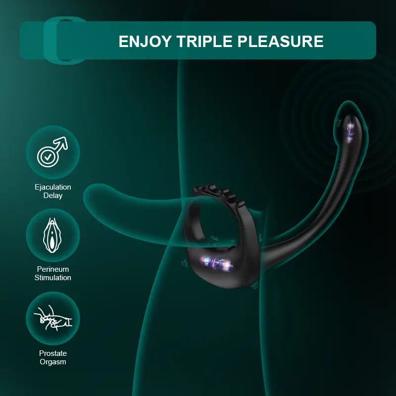 PR4 - Adjustable Vibrating Cock Ring with 10 Vibration Modes & Prostate Stimulator