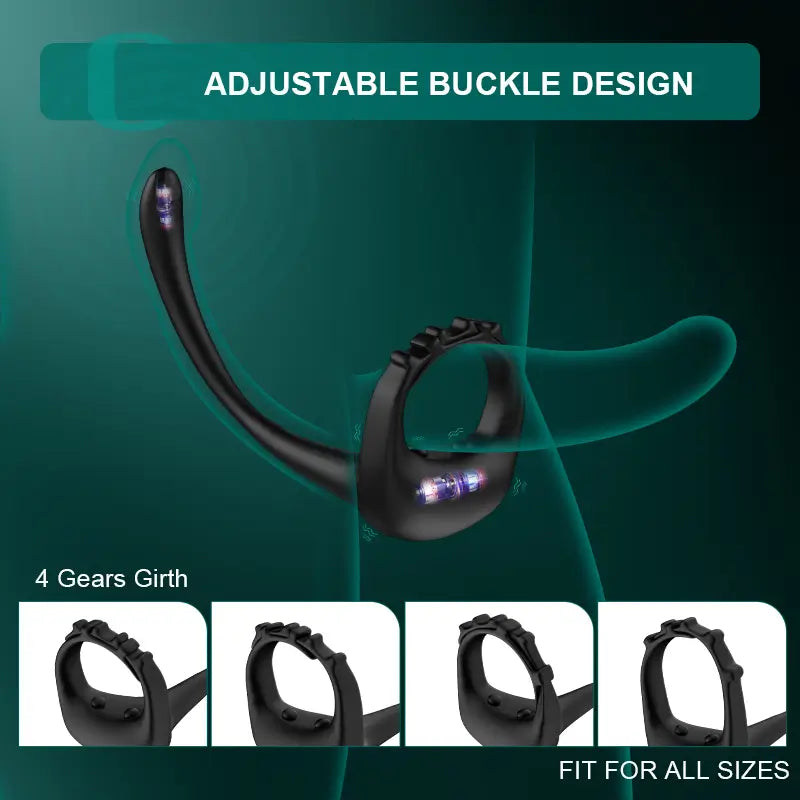 PR4 - Adjustable Vibrating Cock Ring with 10 Vibration Modes & Prostate Stimulator