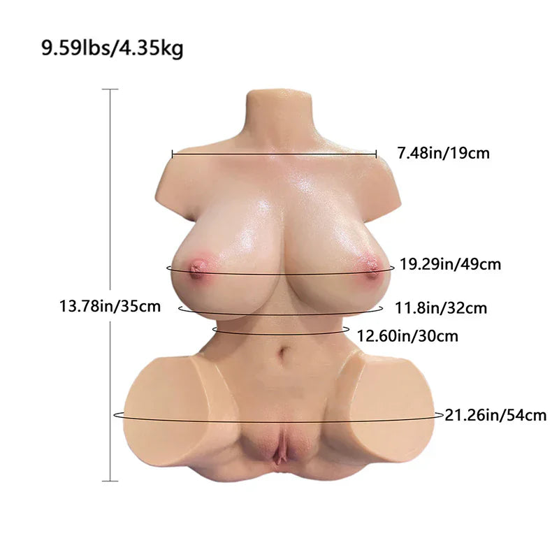 Nadia - 9.6 lbs Lifelike Small Half Body Sex Doll Torso for Men