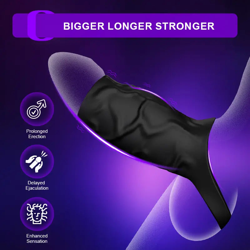PR11 - Vibrating Cock Ring Sleeve with 10 Modes, Adjustable Fit & Enhanced Stimulation