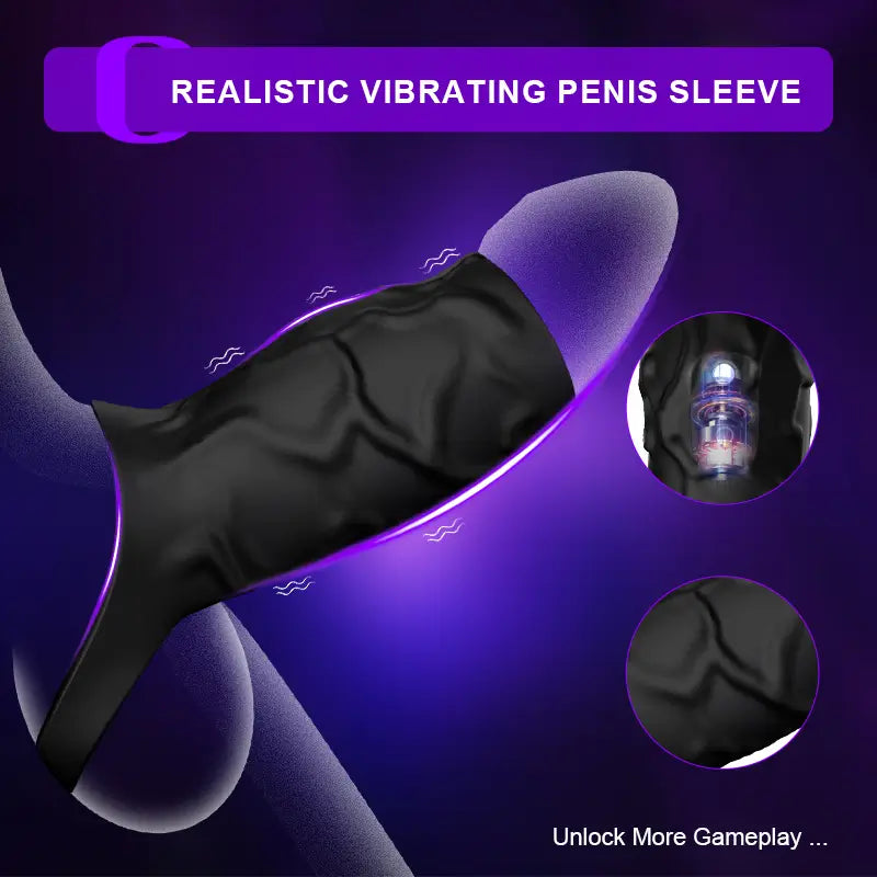 PR11 - Vibrating Cock Ring Sleeve with 10 Modes, Adjustable Fit & Enhanced Stimulation