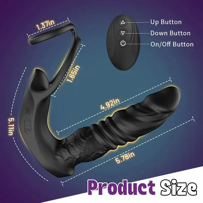PM7 - Prostate Massager with Thrusting Motion, Dual Ring Support & 9 Vibration Modes