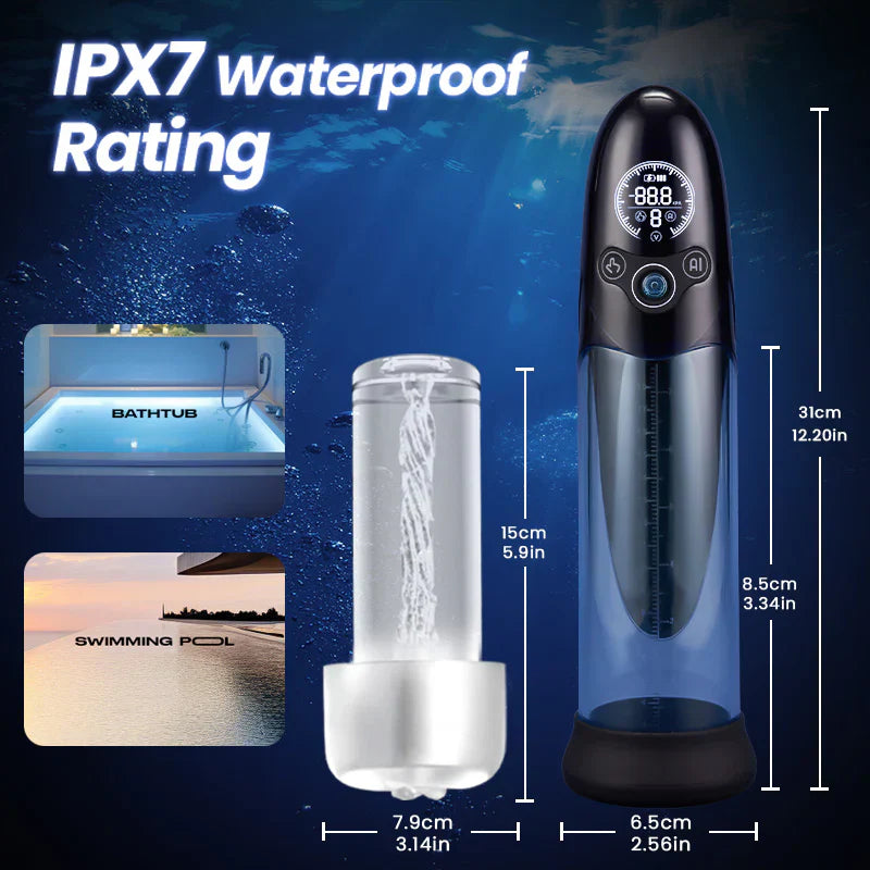 XP50 - AI Hydro Penis Pump with Digital Display, Dual Suction Modes & Smart Pressure Control
