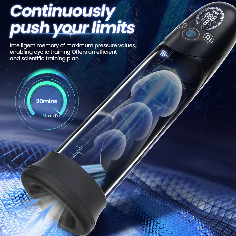 XP50 - AI Hydro Penis Pump with Digital Display, Dual Suction Modes & Smart Pressure Control