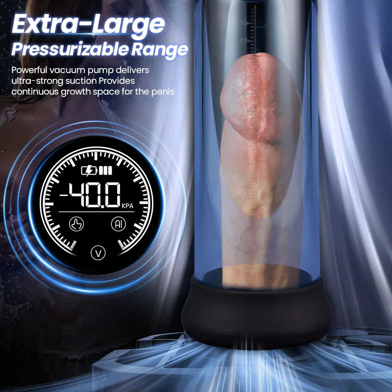 XP50 - AI Hydro Penis Pump with Digital Display, Dual Suction Modes & Smart Pressure Control