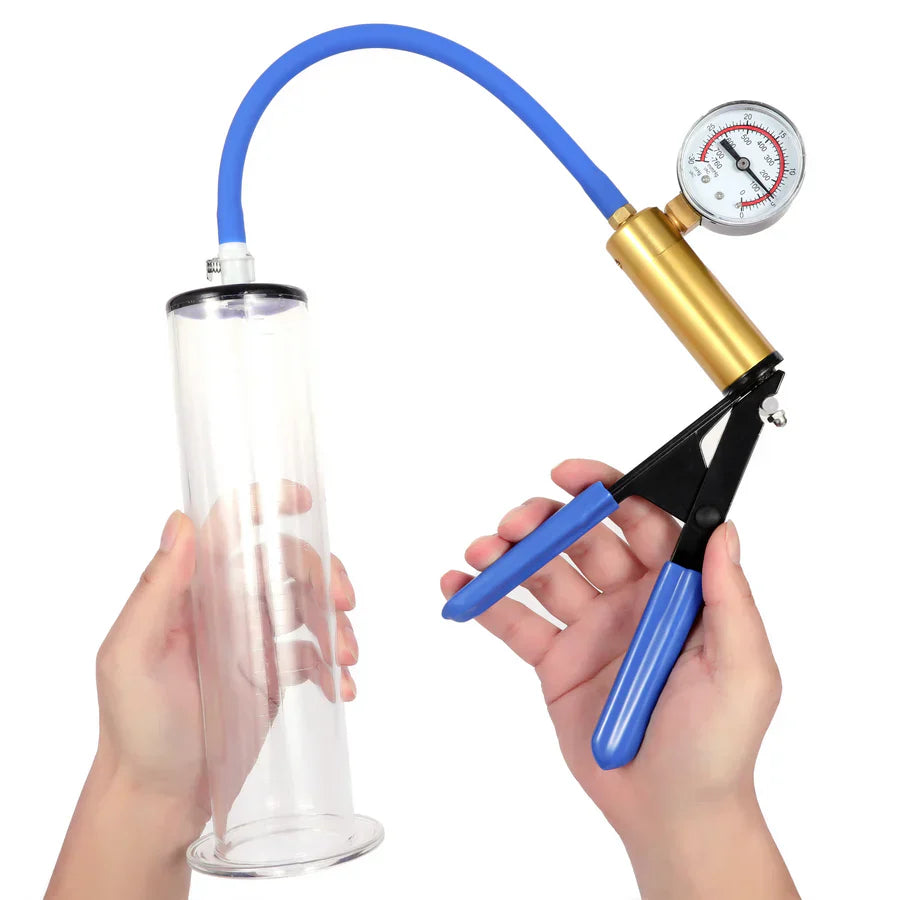 XP05 - Elite Brass Scissor-Grip Manual Penis Pump with Precision Gauge & Quick-Disconnect