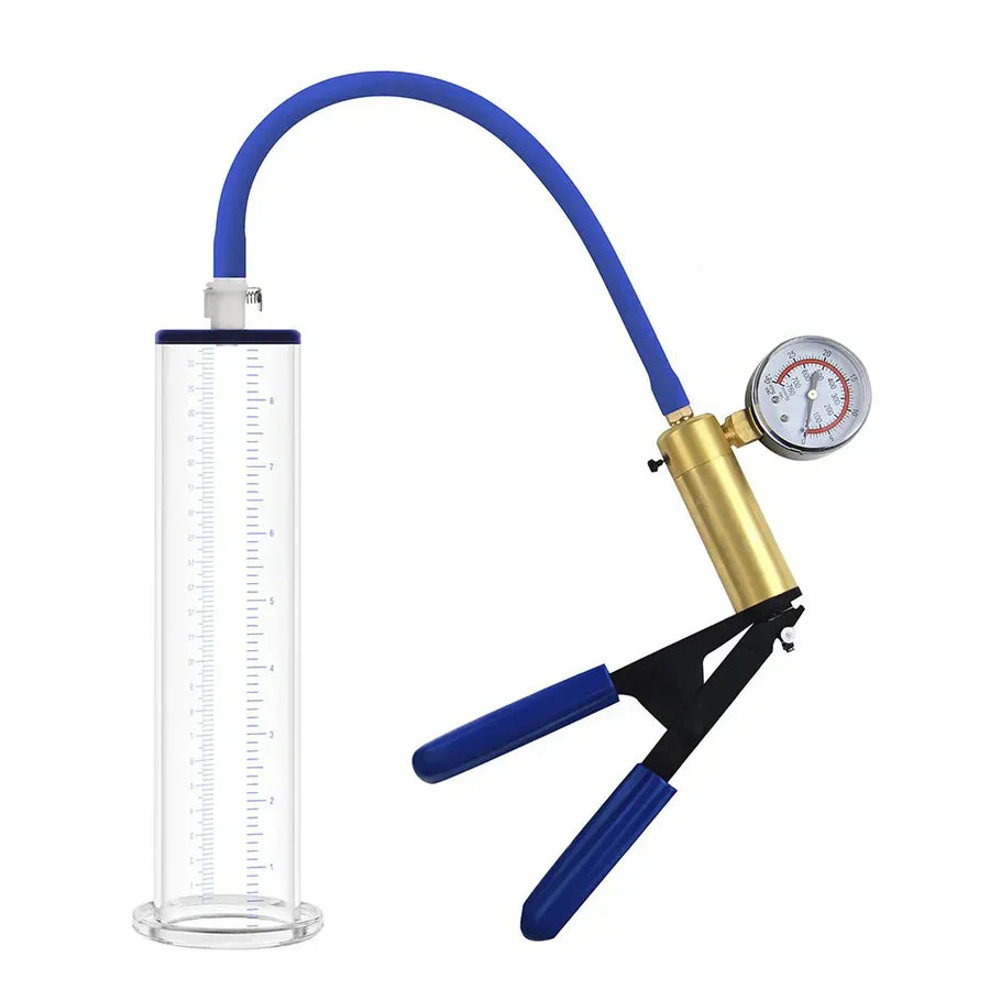 XP05 - Elite Brass Scissor-Grip Manual Penis Pump with Precision Gauge & Quick-Disconnect