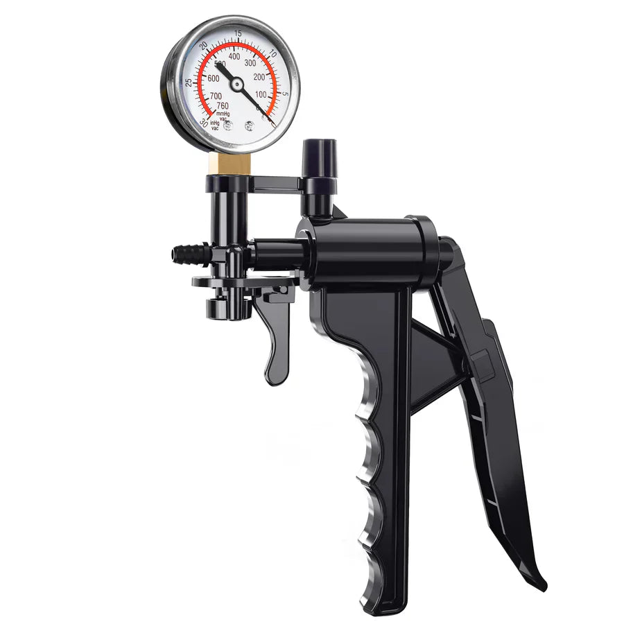 XP13S - Pistol-Grip Manual Penis Pump with Pressure Gauge & Quick-Release Valve