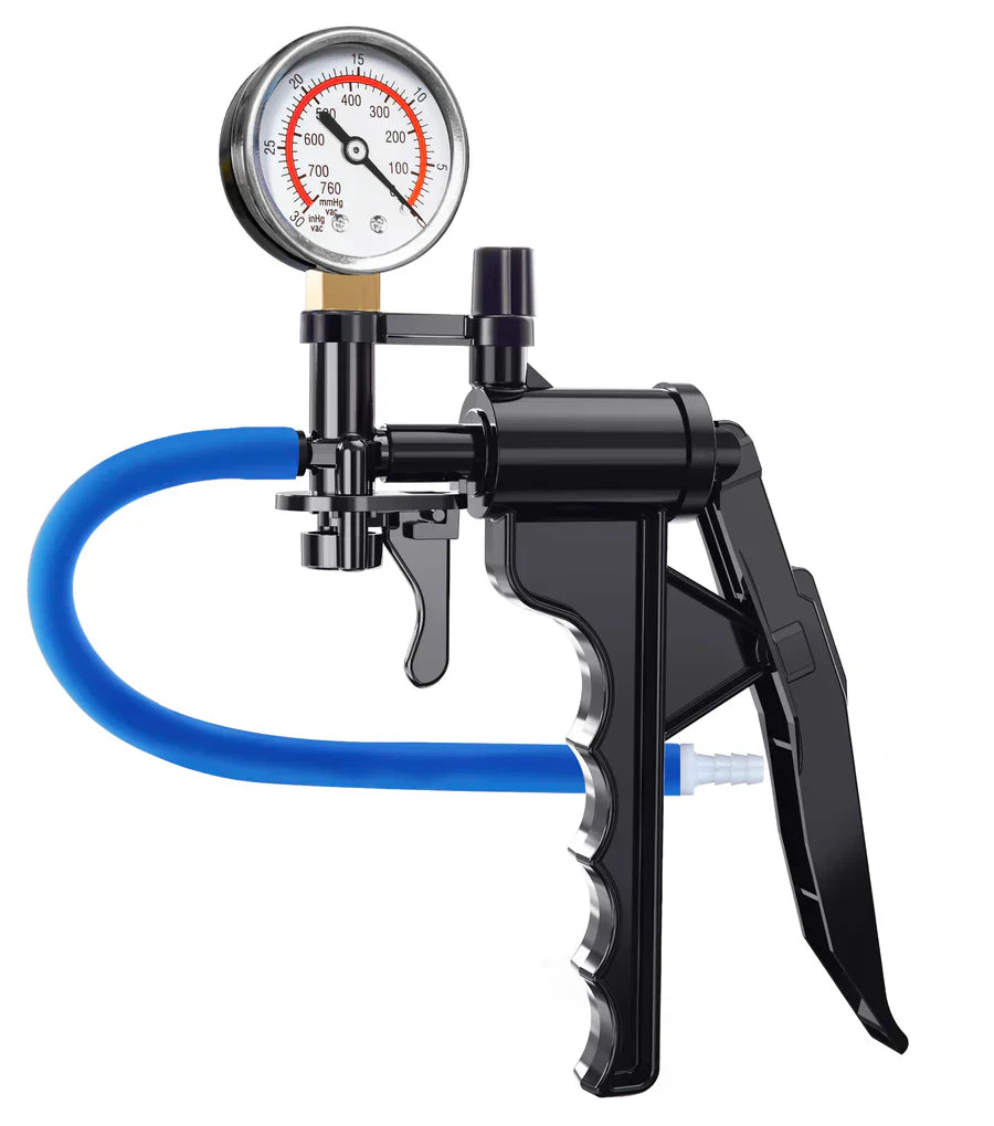 XP13S - Pistol-Grip Manual Penis Pump with Pressure Gauge & Quick-Release Valve