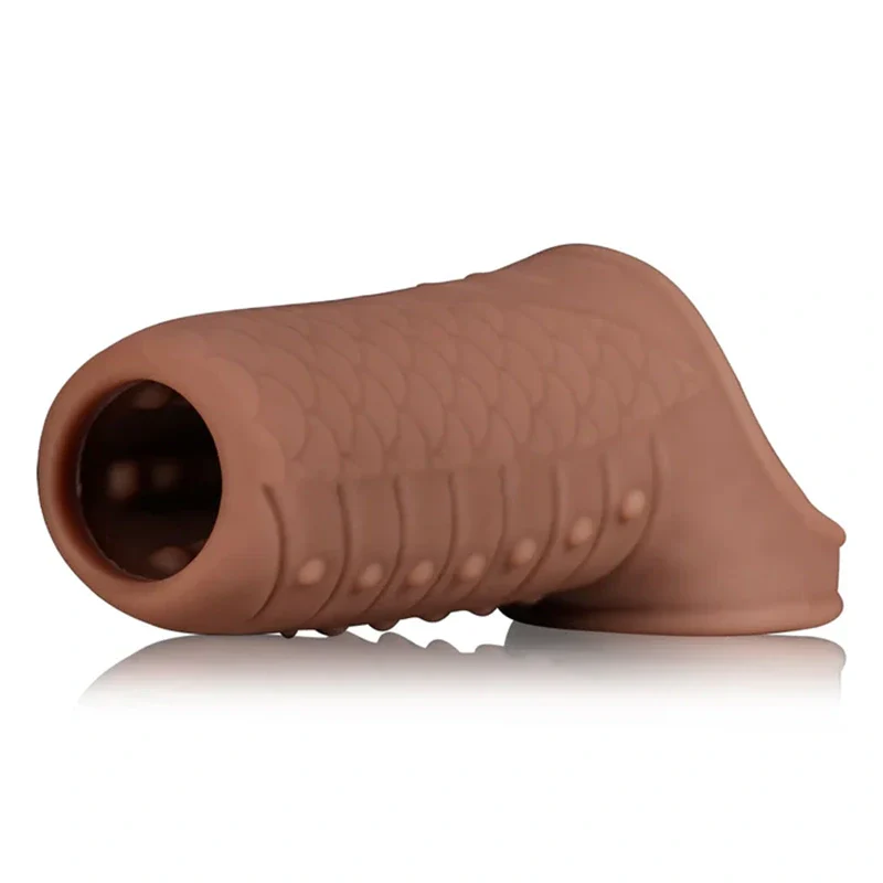 CS25 - 3.8" x 1.7" Silicone Penis Girth Sleeve with Bump Texture Stimulation