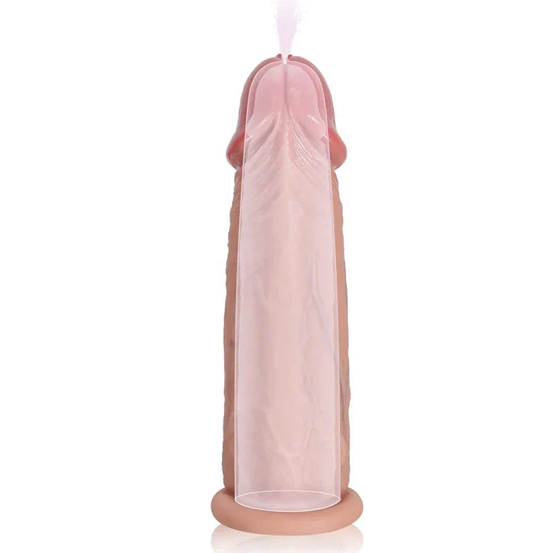 CS28 - 6" x 1.5" Brown Open Ended Realistic Cock Sleeve with Urethra