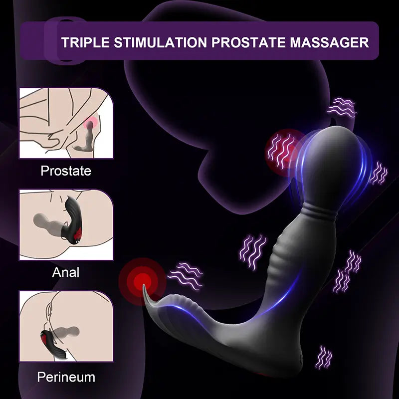 PM8 - App-Controlled Prostate Massager with Triple Motors & Multi-Mode Stimulation