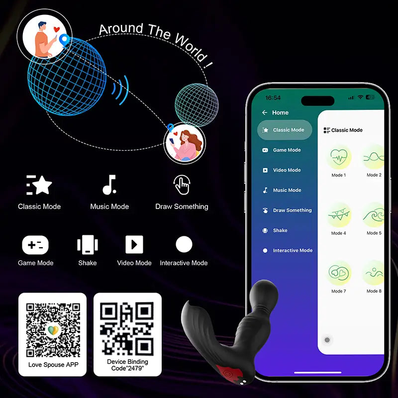 PM8 - App-Controlled Prostate Massager with Triple Motors & Multi-Mode Stimulation