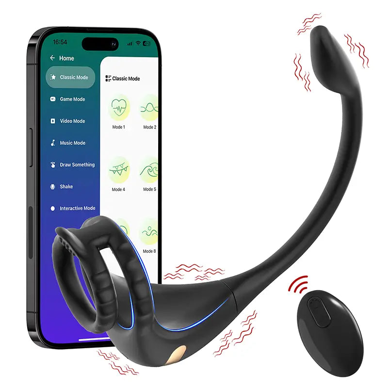 PM2 - App & Remote Control Prostate Massager with Penis Ring & Dual Motor Stimulation