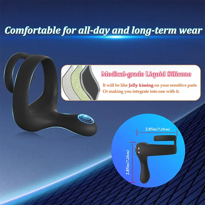 PR6 - Dual Motors Penis Testicle Taint Remote Control Cock Ring