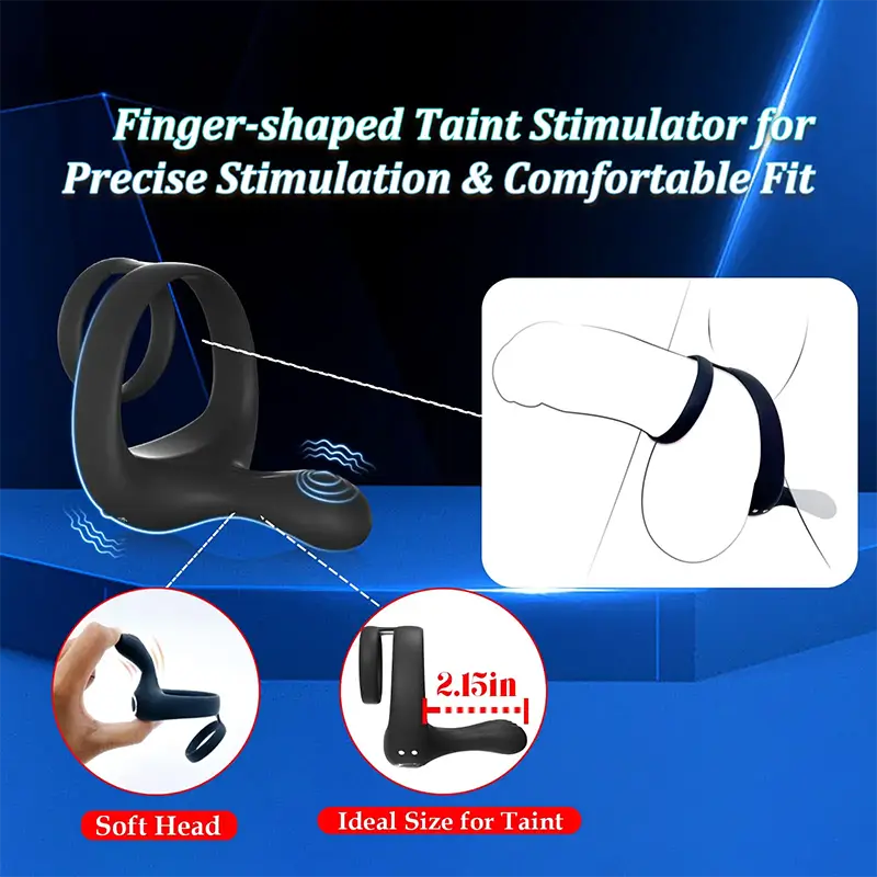 PR6 - Dual Motors Penis Testicle Taint Remote Control Cock Ring