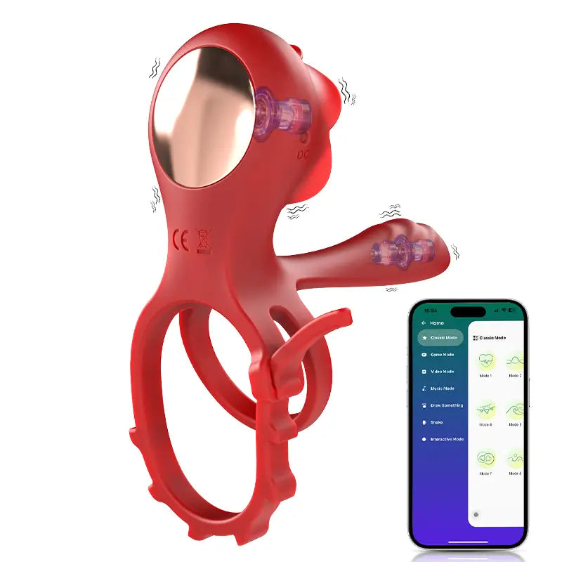 PR8 - Rose Vibrating Cock Ring with Dual Motors & Remote Control for Couples