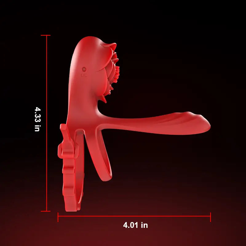PR8 - Rose Vibrating Cock Ring with Dual Motors & Remote Control for Couples