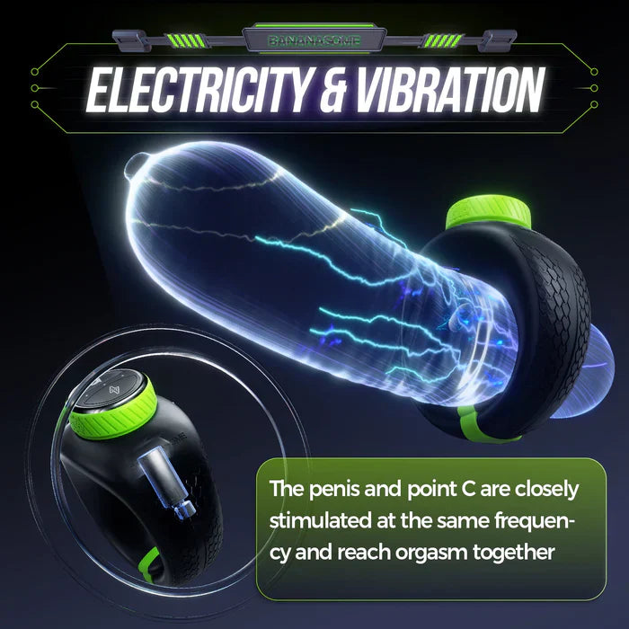 PR1 - Adjustable App-Controlled Electro & Vibrating Cock Ring with Dual Stimulation