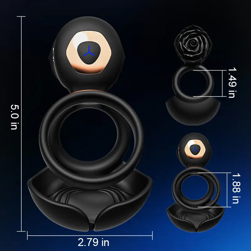 PR5 - 3-in-1 Multi-Point Stimulation Vibrating Cock Ring