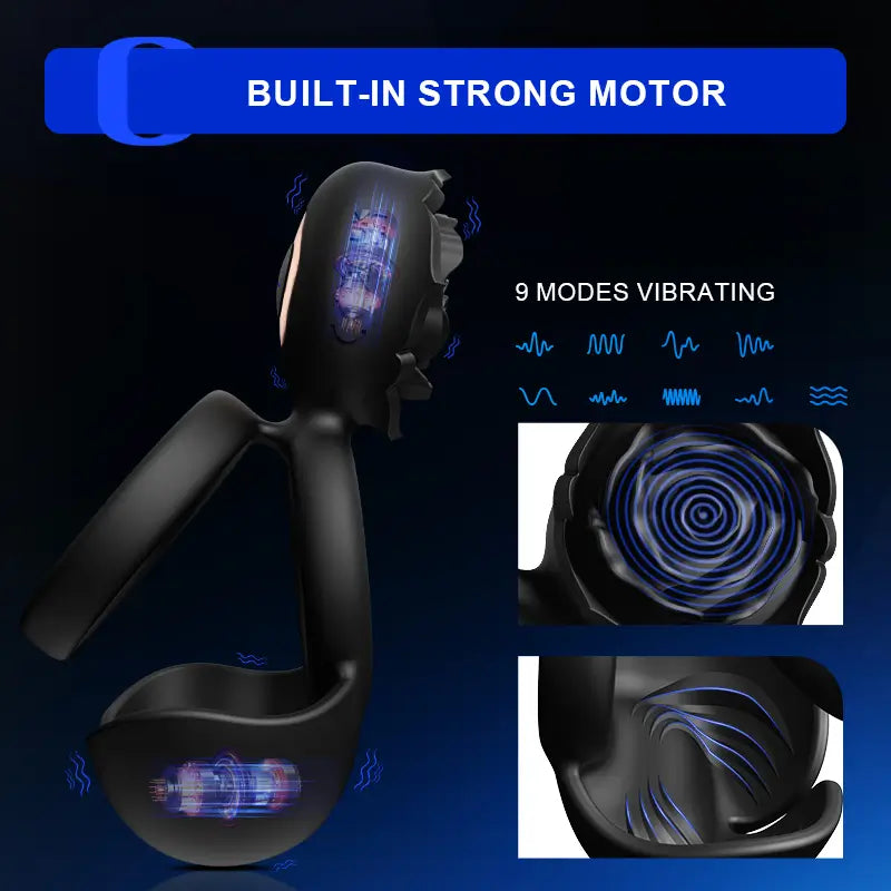 PR5 - 3-in-1 Multi-Point Stimulation Vibrating Cock Ring