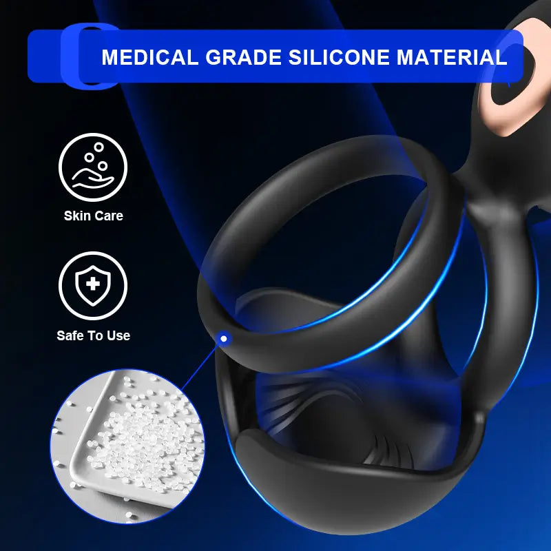 PR5 - 3-in-1 Multi-Point Stimulation Vibrating Cock Ring