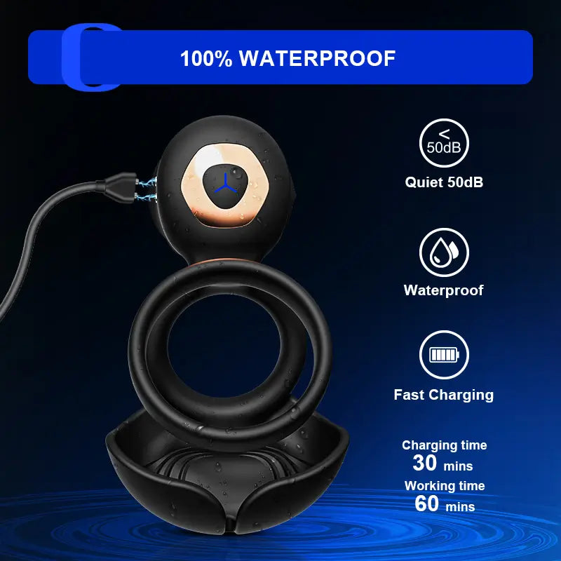 PR5 - 3-in-1 Multi-Point Stimulation Vibrating Cock Ring