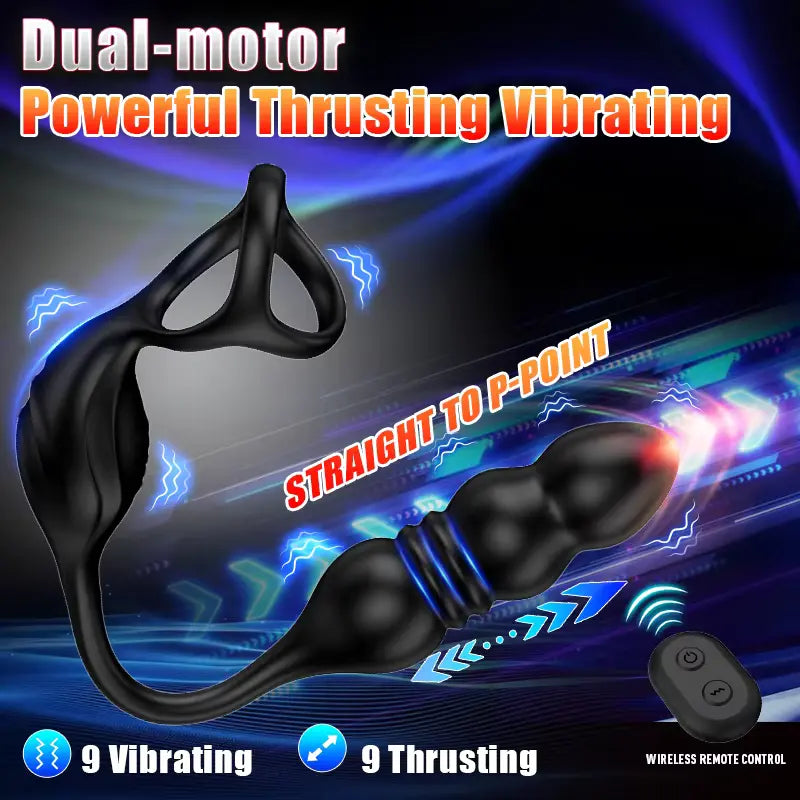 PM6 - Wearable Prostate Massager with Thrusting Motion, Dual Motors & 9 Vibration Modes